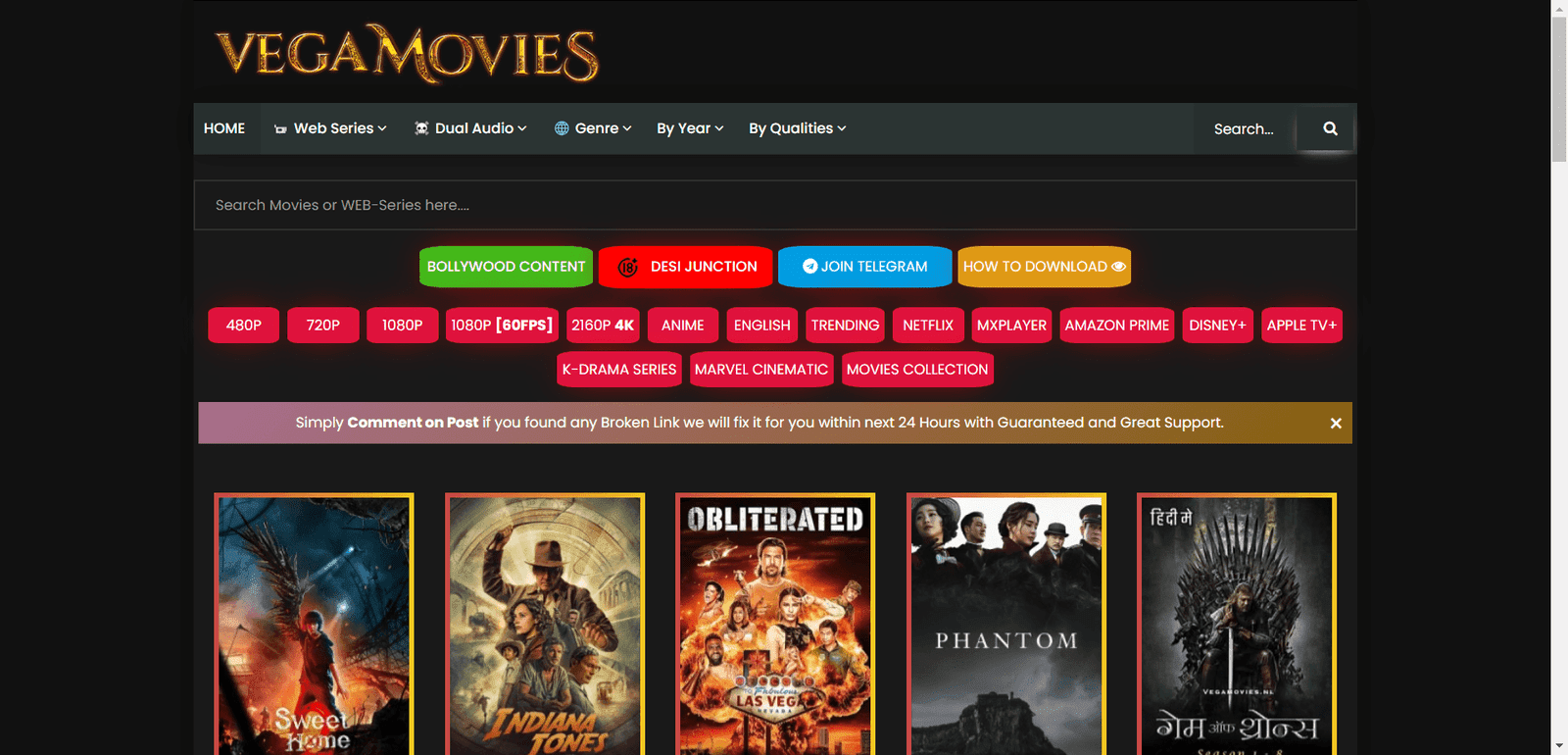 Vegamovies WordPress Theme For Movies TV Shows Web Account Store 