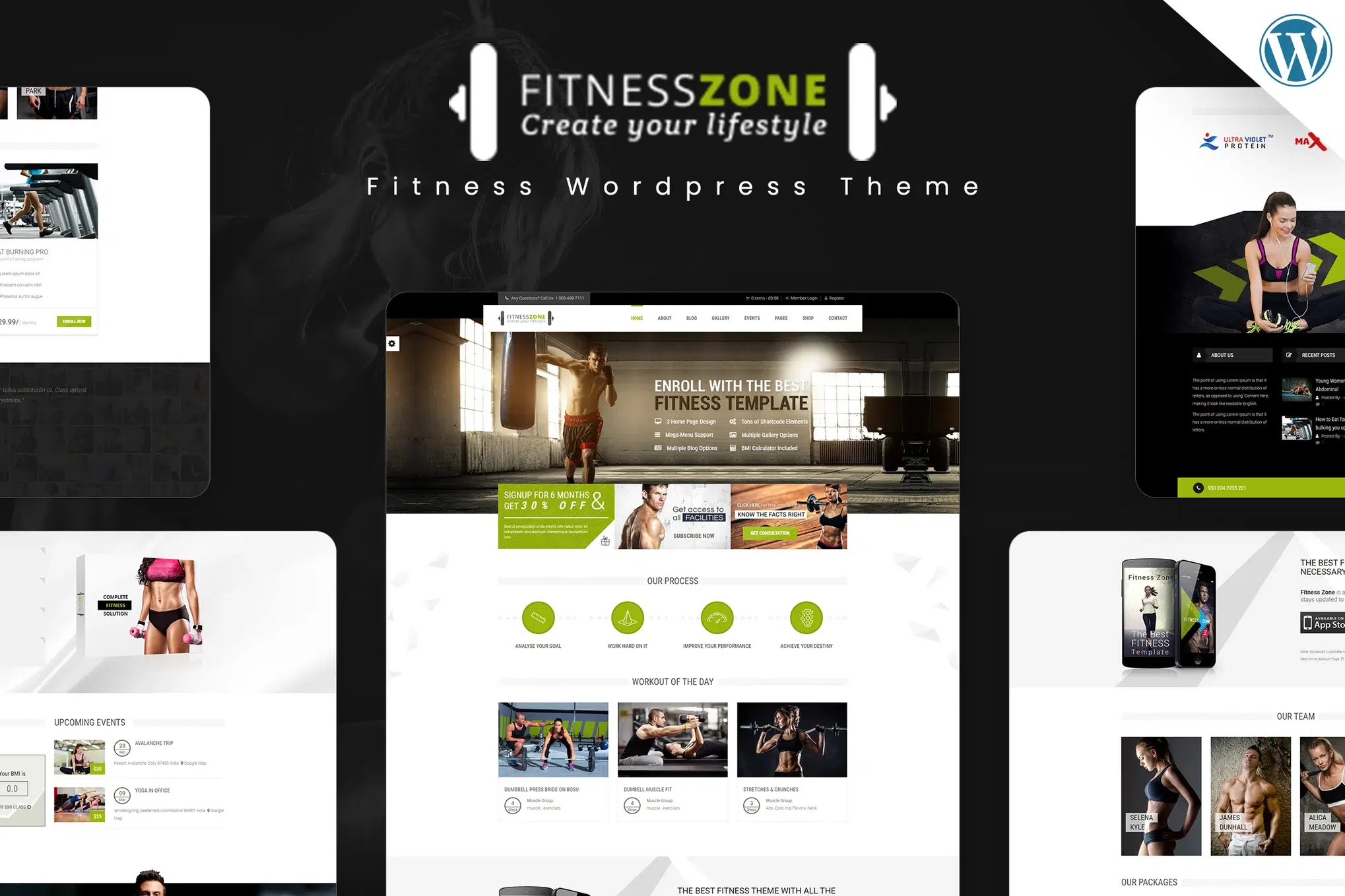 Fitness Zone WordPress Theme.