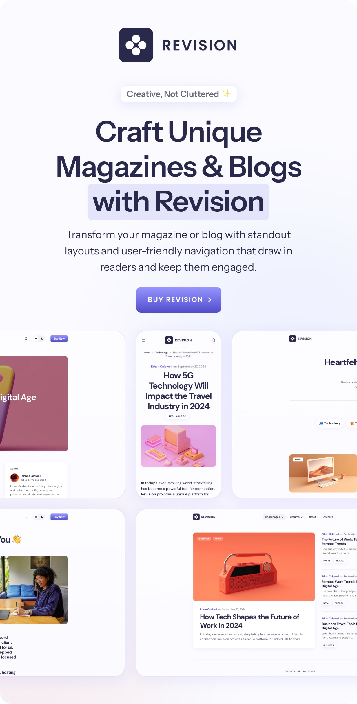Revision - Optimized Personal Blog WordPress Theme