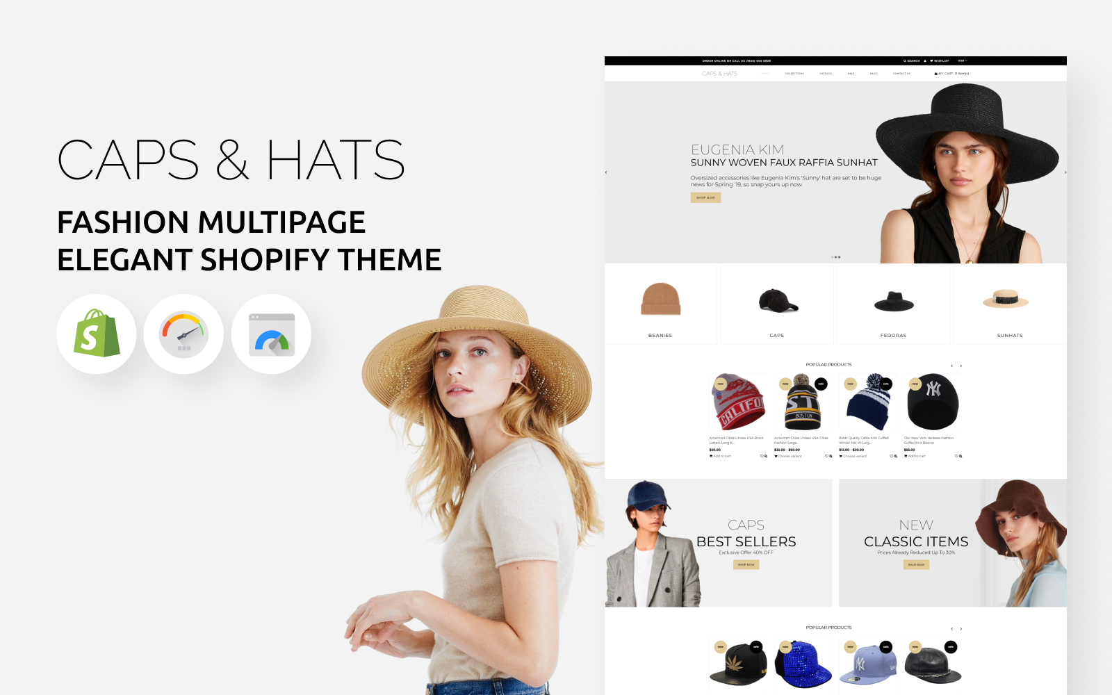 Caps and Hats – Fashion Multipage Elegant Shopify Theme