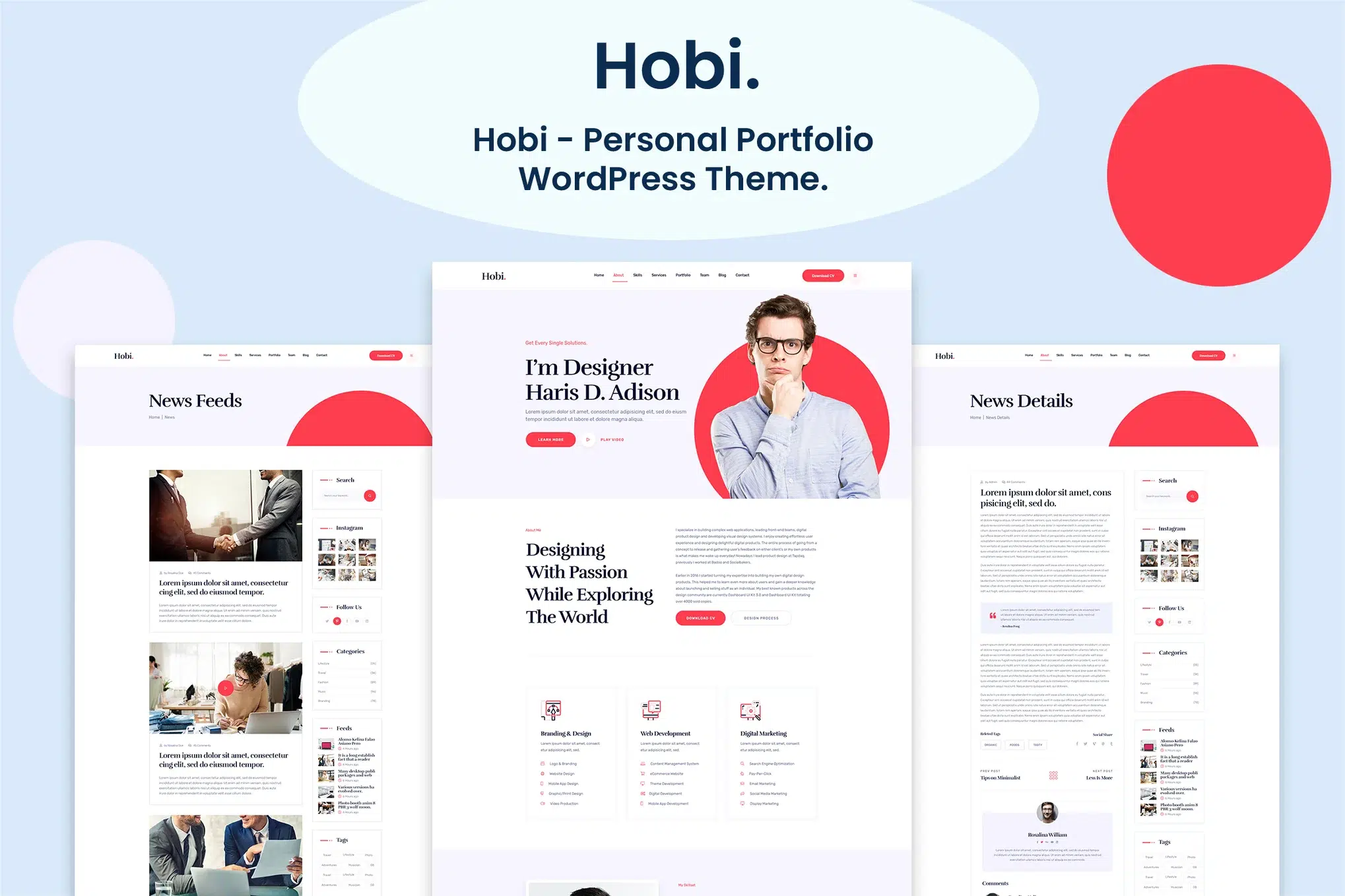 Hobi - Personal Portfolio WordPress Theme