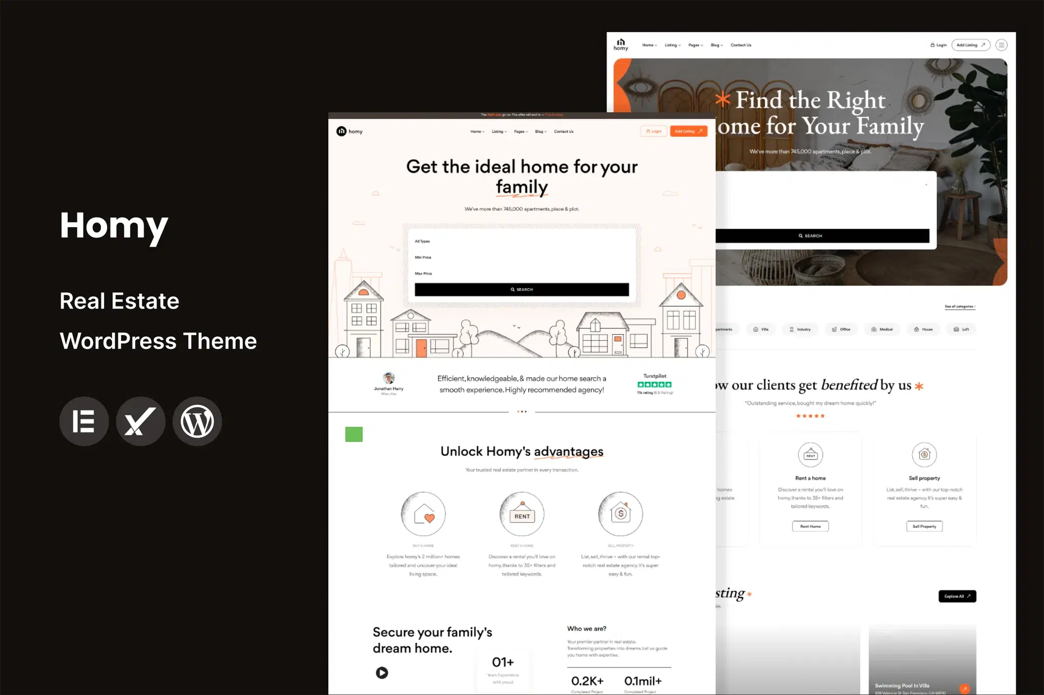 Homy - Real Estate WordPress Theme