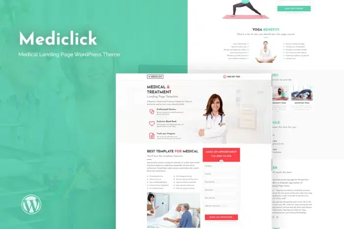 Mediclick - Medical Landing Page WordPress Theme